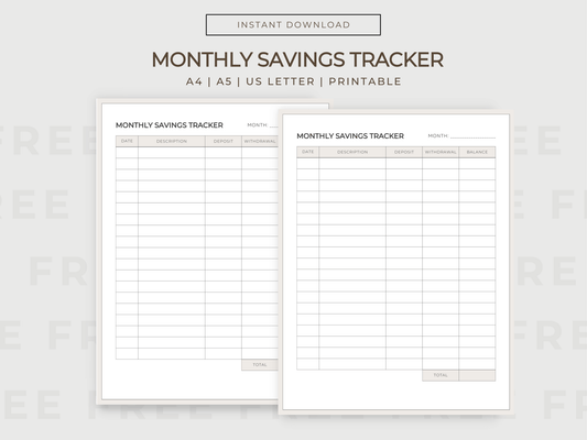 Monthly Savings Tracker